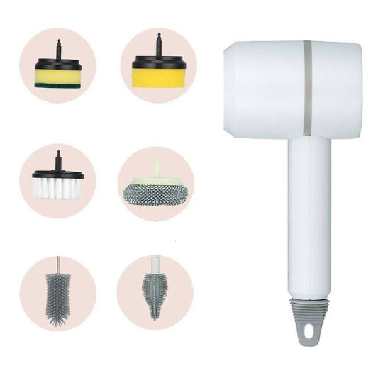 Household electric rotating cleaning brush white set