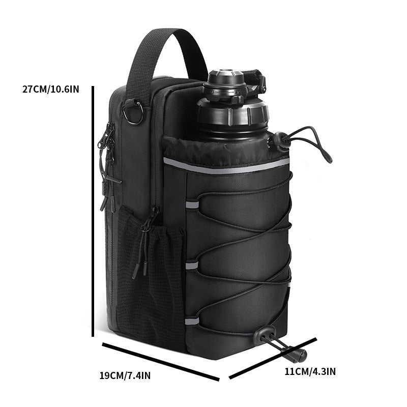 Magnetic water bottle bag crossbody closure detail