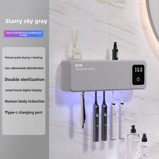 Smart UV toothbrush sanitizer 2 grey color holder⁠
