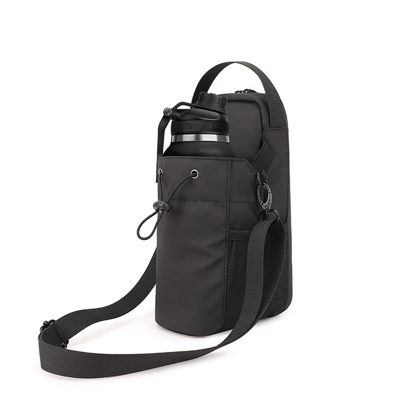 Magnetic water bottle bag crossbody back view