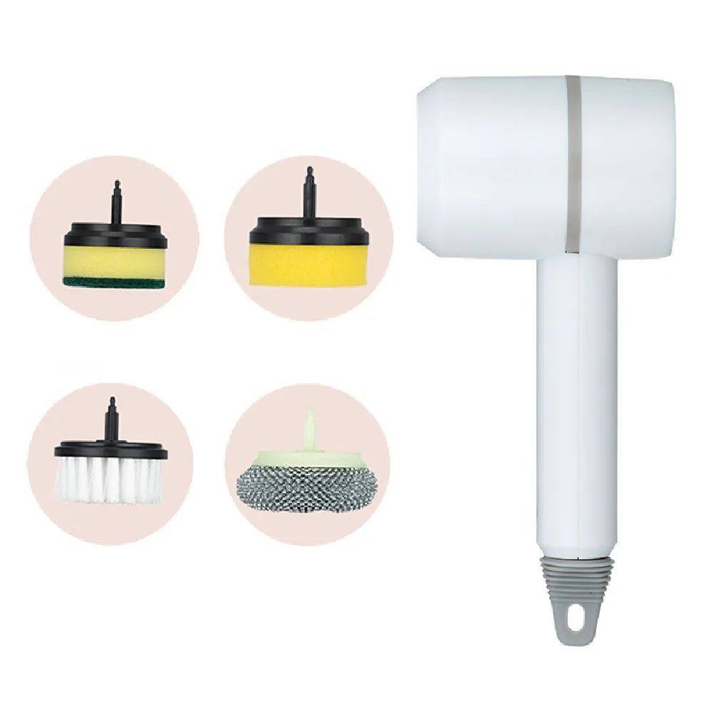 Household electric rotating cleaning brush white accessories
