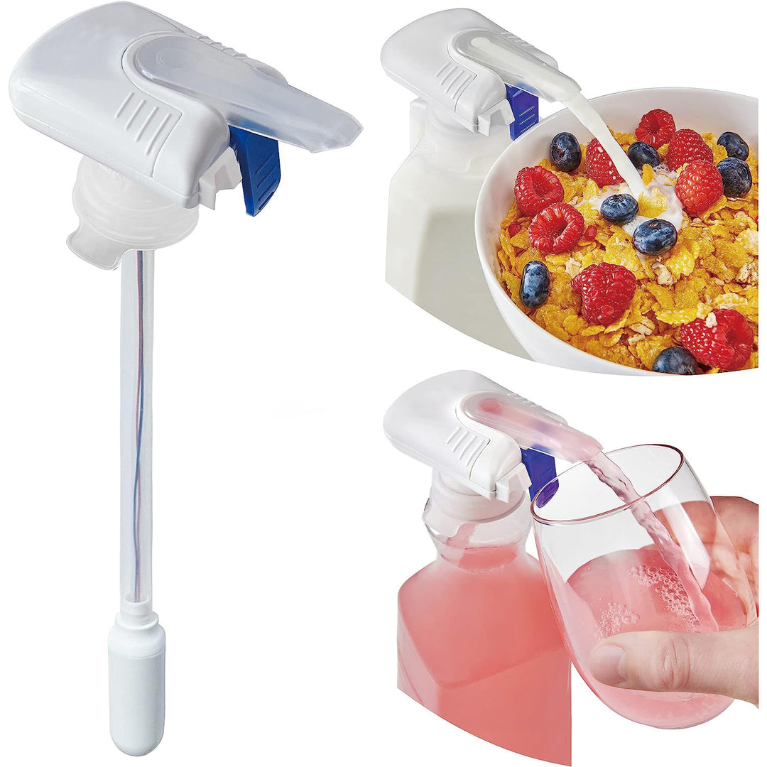 Automatic portable water dispenser pump for effortless pouring of drinks and easy service for meals.